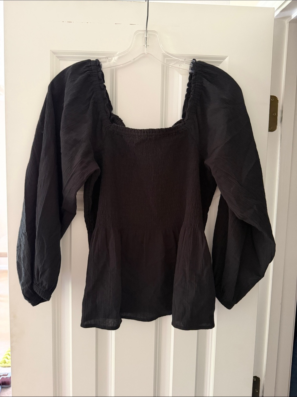 Madewell Lucie Smocked Peplum Top Size 6
